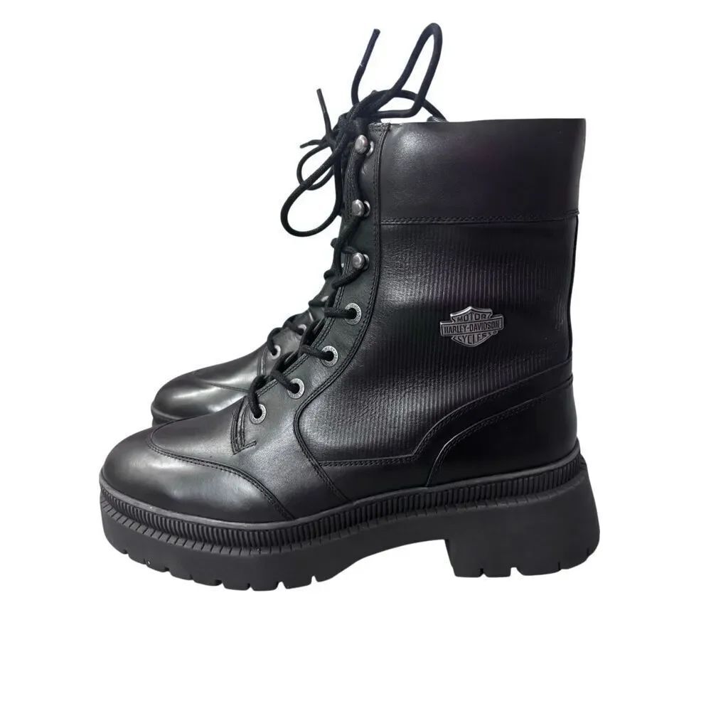 Harley Davidson Women's Kavan 7" Lace riding Boots leather Black Size 10